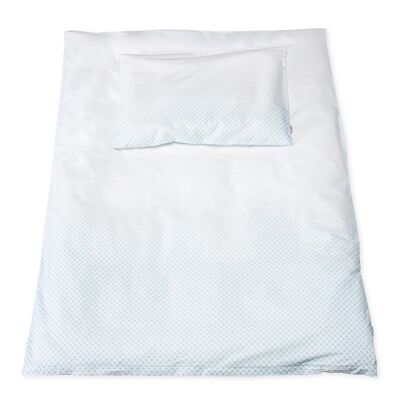 Parure de lit en percale réversible pour lit d'enfant 'Running Stars', bleu clair, 2 pièces.