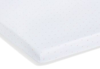 Draps-housses en jersey pour lits d'enfants en pack double 'Sternchen', rose et uni, blanc 3