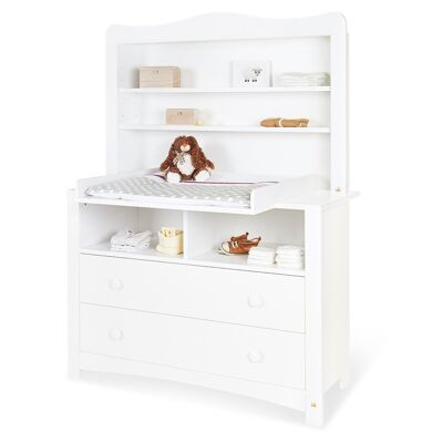 Changing table 'Florentina' extra wide, incl. extra wide shelf attachment