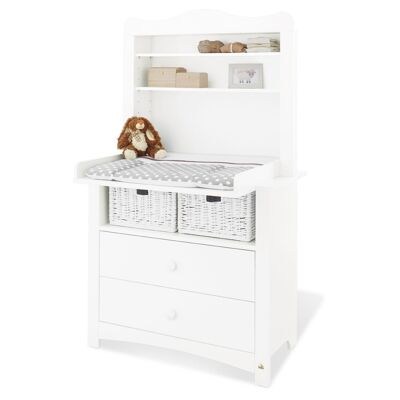 Changing table 'Florentina' wide, incl. wide shelf attachment