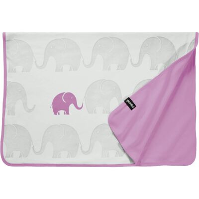 Elephant Family Blanket 75x100cm - Pink