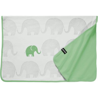 Blanket "Elephant Family" 75x100cm - Green