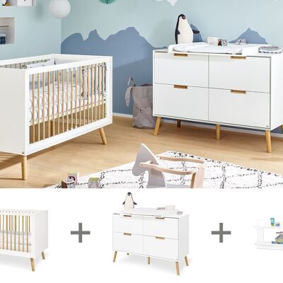 Chambre d'enfant 2 pièces 'Edge' extra large, y compris étagère murale