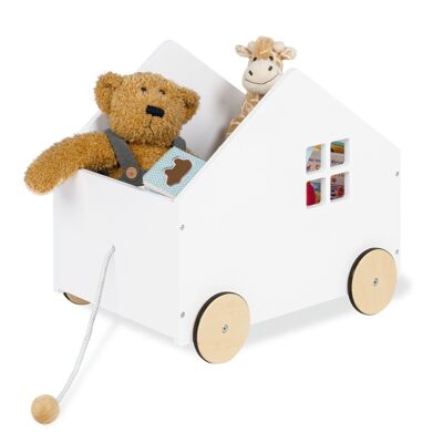 Play box with wheels 'Hydda', white (with FSC)