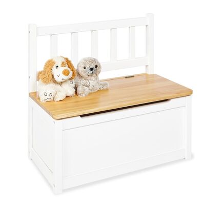 Banc coffre enfant 'Fenna', blanc/naturel