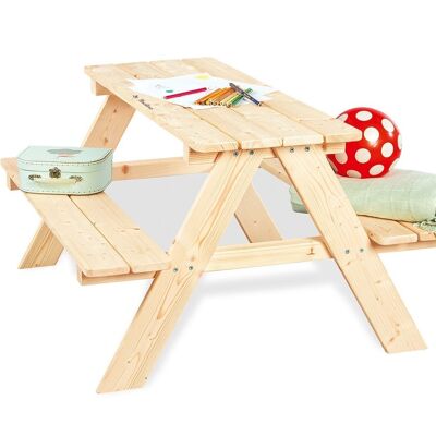 Conjunto de silla infantil 'Nicki para 4', natural