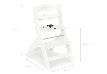 Chaise d'escalier 'Thilo', laqué blanc 3