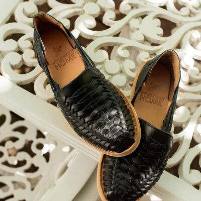 Handmade Leather Huarache Sandals for Women | Black
