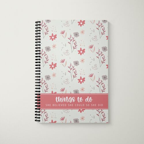 To Do List Book A5 Bright Floral