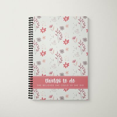 To Do List Libro A5 Floreale Luminoso