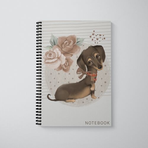 Lined Notebook A5 Painted Dachshund