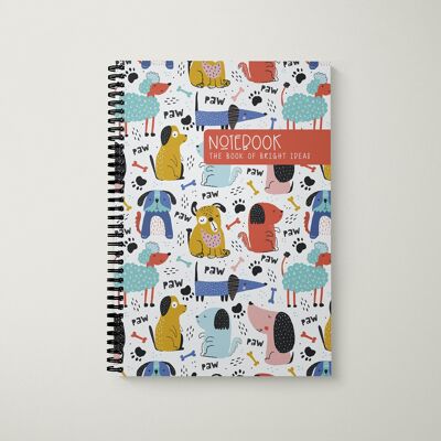 Lined Notebook A5 Pawsome Dogs