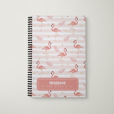 Blank Notebook A5 Dainty Flamingo