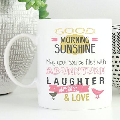 Keramiktasse Good Morning Sunshine Pink
