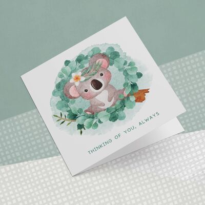 Tarjeta Felicitación Koala Blush Pensando En Ti