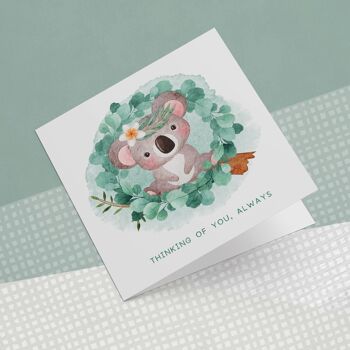 Carte de vœux Koala Blush pense à toi