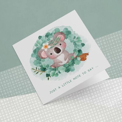 Tarjeta de Felicitación Koala Blush Just A Little Note