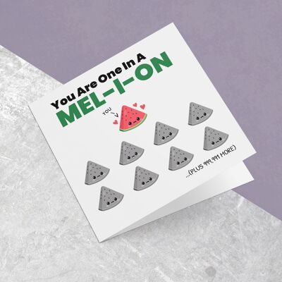 Carte de voeux un dans un melon