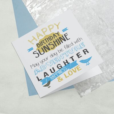 Greeting Card Birthday Sunshine Blue