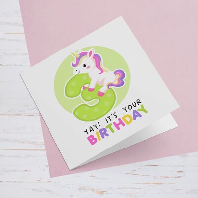 Carte Voeux Anniversaire Licorne 3 Ans