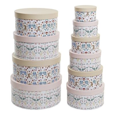 BOX SET 10 CARTON 37,5X37,5X18 ROUND MULTICOLOR CG200401