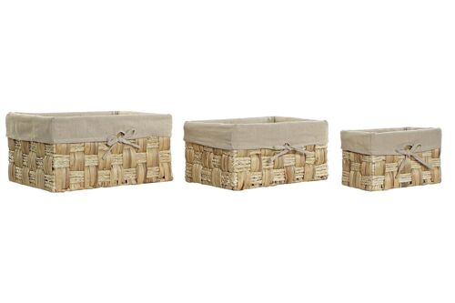 CESTA SET 3 FIBRA LINO 40X30X20 NATURAL DC183674