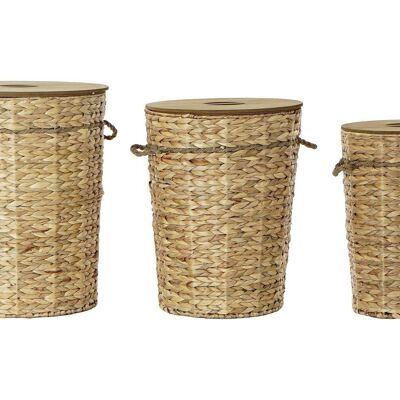 PORTABIANCHERIA SET 3 FIBRA 44X44X54 NATURALE DC183678