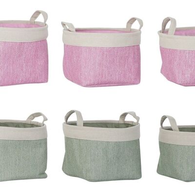 BASKET SET 3 POLYESTER 32X32X23 2 ASSORTMENTS. DC185579