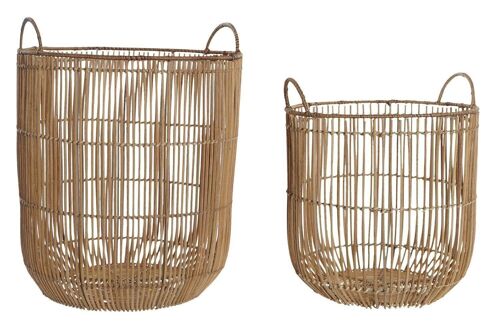 CESTA SET 2 RATAN 40X40X53 NATURAL DC191969