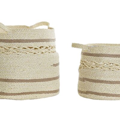 BASKET SET 2 FIBER 40X40X34 NATURAL DC192069