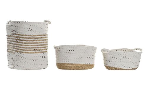 CESTA SET 3 ALGODON JUNCO 36X26X42 BLANCO DC192264