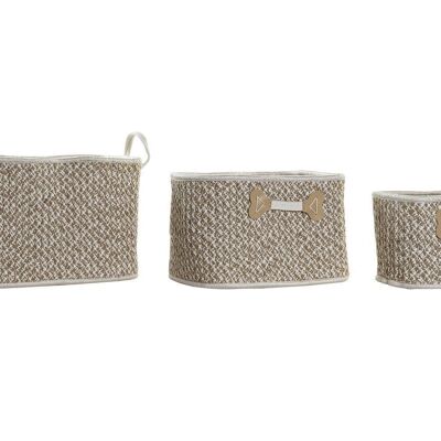 PANIER SET 3 COTON JUTE 41X31X27 NATUREL DC192270