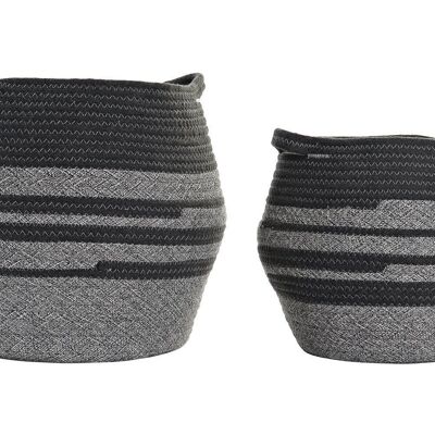 BASKET SET 2 COTTON 40X40X37 24X30 GRAY DC192278