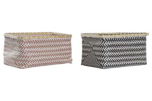 CESTA PP BAMBU 35X26X19 GRIS DC194262