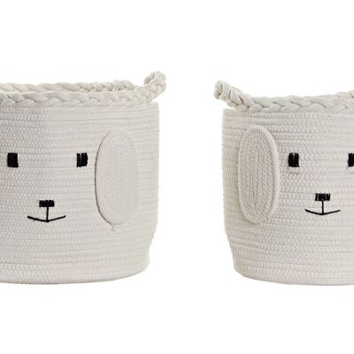 CESTA SET 2 ALGODON 32X32X28 BLANCO DC194268