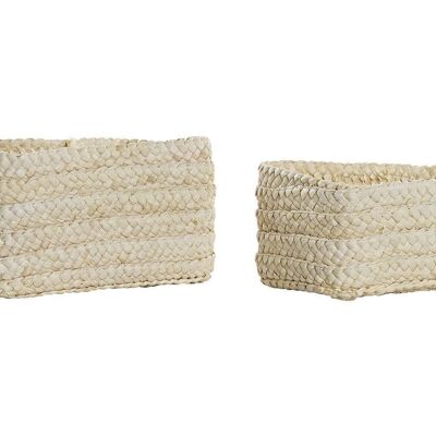 PANIER EN FIBRE SET 2 28X21X15 NATUREL DC194273