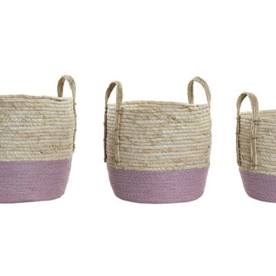 PANIER SET 3 CORDE FIBRE 30X30X26 NATUREL DC194281