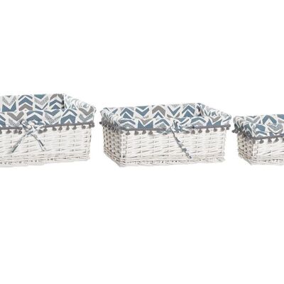 CESTA SET 3 MIMBRE POLIESTER 39X29X15 BLANCO DC194306