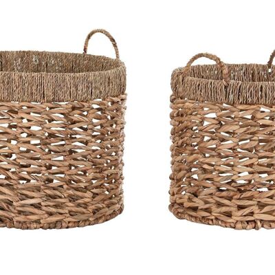 CESTA SET 2 FIBRA 43X43X43 NATURAL DC194316