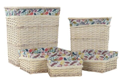 CESTA SET 5 MIMBRE POLIESTER 47X35X56 MULTICOLOR DC194340