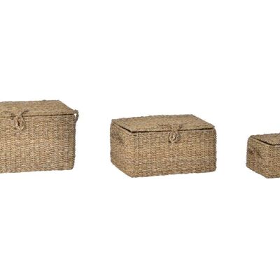 KORBSET 3 SEAGRASS IRON 50X34X25 NATURAL DC194945