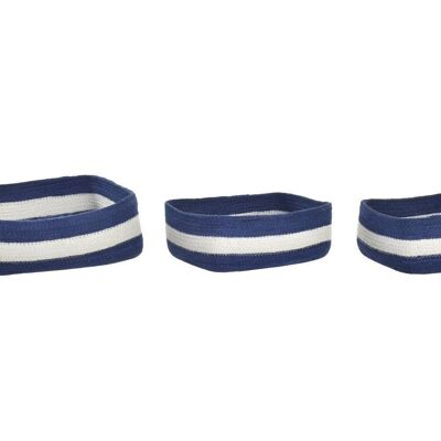 CESTA SET 3 YUTE 36X24X10 AZUL MARINO DC194951