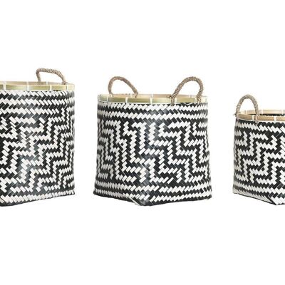 CESTA SET 3 BAMBU 40X40X44 BLANCO DC194967