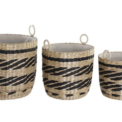 PANIER SET 3 FIBRE POLYESTER 38X38X36 NATUREL DC195682