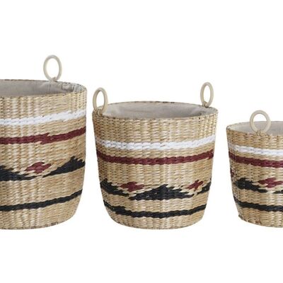 PANIER SET 3 FIBRE POLYESTER 38X38X36 NATUREL DC195683