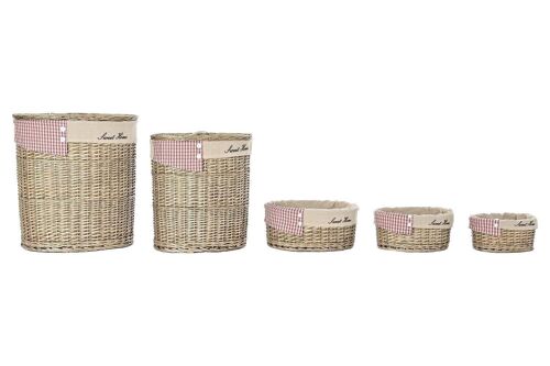 CESTA ROPA SET 5 MIMBRE POLIESTER 51X37X56 NATURAL DC195695