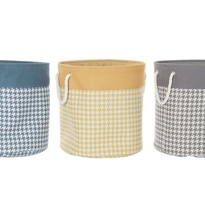 POLYESTER LAUNDRY BASKET 45X45X45 3 ASSORTMENTS. DC196297