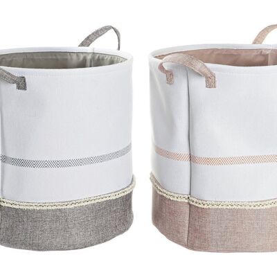 PANIER A LINGE POLYESTER 39X39X41 2 ASSORTIMENTS. DC200525