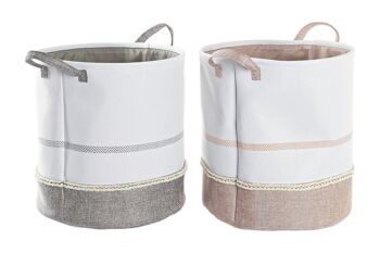 PANIER A LINGE POLYESTER 39X39X41 2 ASSORTIMENTS. DC200525 1