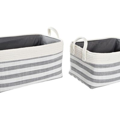 BASKET SET 2 COTTON 40X30X23 GRAY DC200605